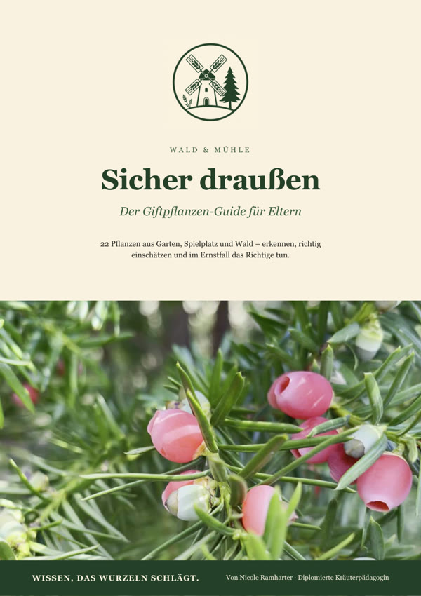 Titelseite des Guides „Sicher draußen – Der Giftpflanzen-Guide für Eltern“